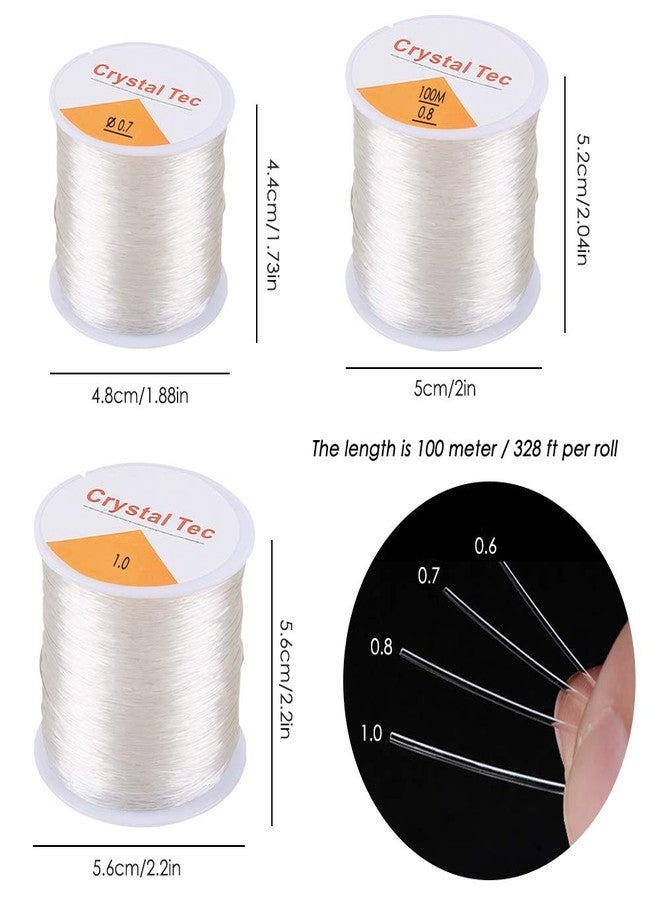 AIFUDA 4 Roll 328 FT Clear Elastic Beading Threads, AIFUDA Stretchy Crystal Bracelet String Cords Crystal Rope for DIY Bracelet Beading Jewelry Making (0.6/0.7/0.8/1mm) - Image 4
